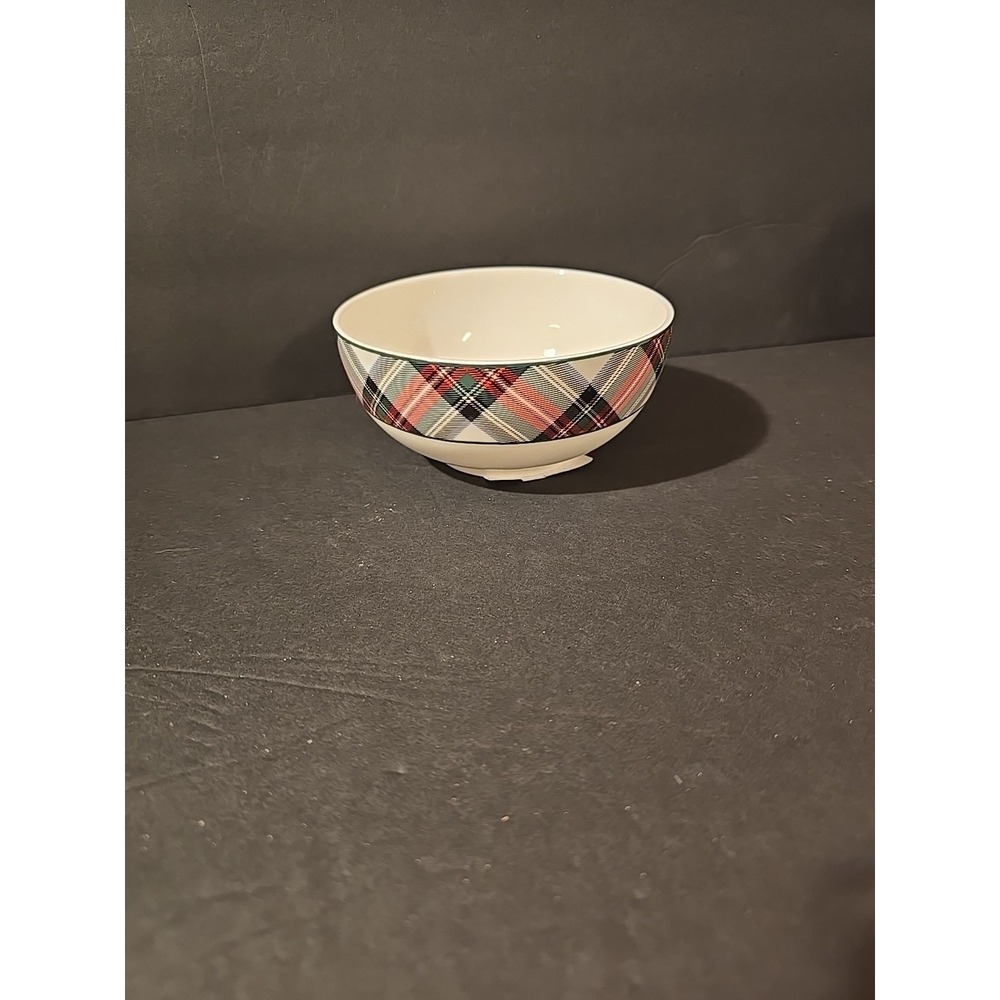 Mikasa Bone China TARTAN PLAID & WHITE Fruit Dessert Bowl Set of 8 NEW